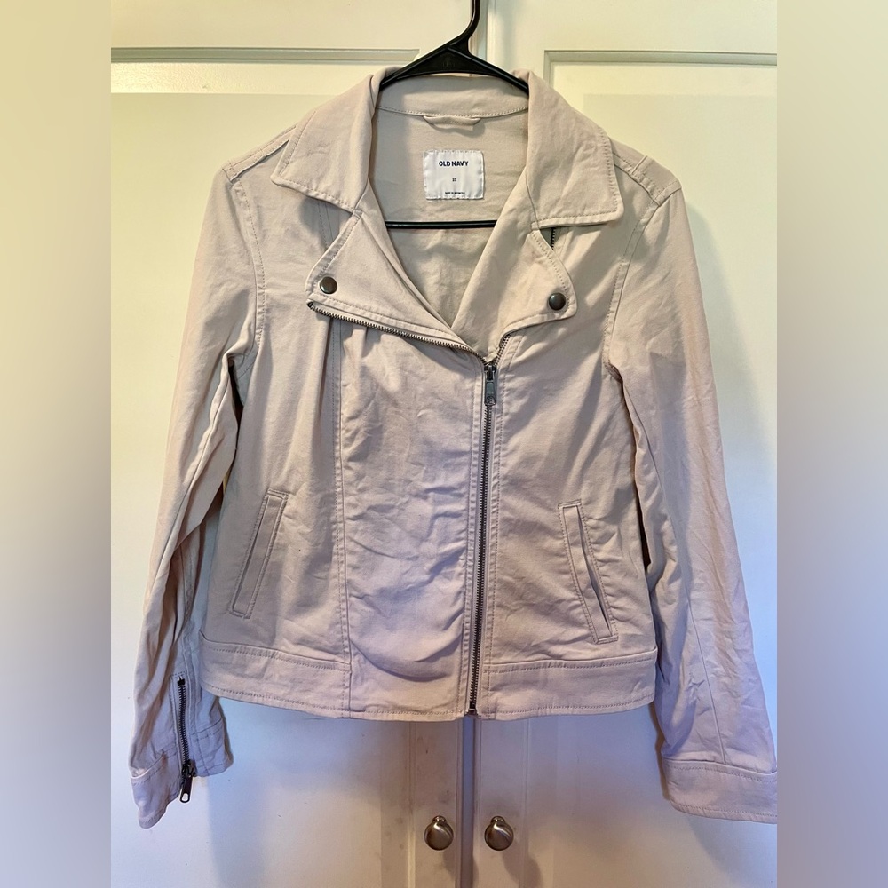 Womens Old Navy canvas moto zip jacket - XS